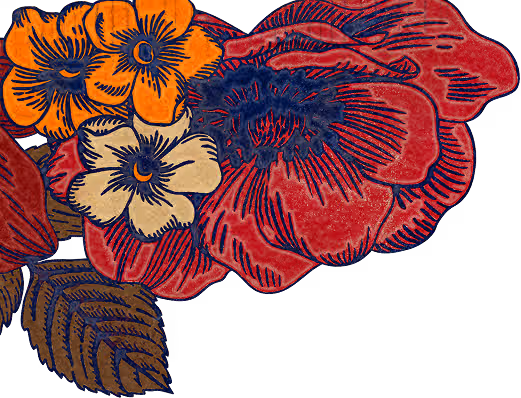 overlapping colorful flowers