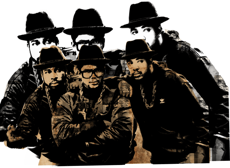 cutout print of RUN DMC