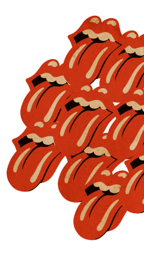 collage of Rolling Stones tongues