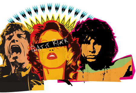 popart collage of musicians